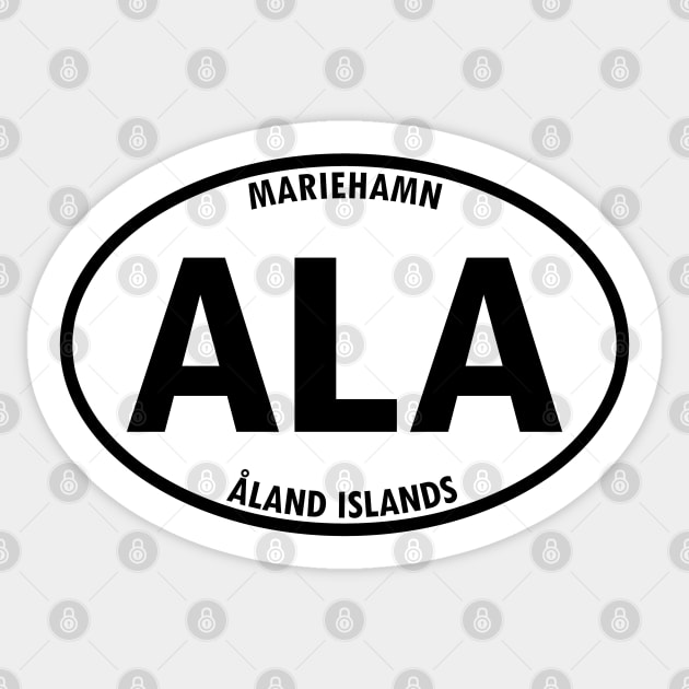 ALA - Mariehamn, Aland Islands, Finland - Country and Territory Oval Travel Bumper Sticker for your Car or Luggage. Sticker by BBTravels